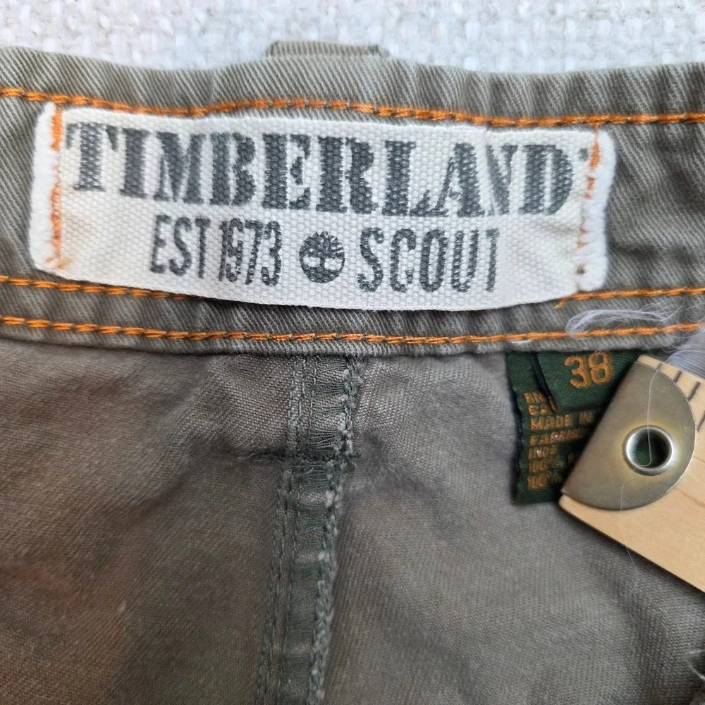 Timberland Scout Cargo Shorts Mens Khaki Size 38 Cotton Utility Pockets